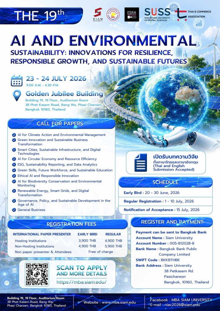 19th international conference MBA Siam University