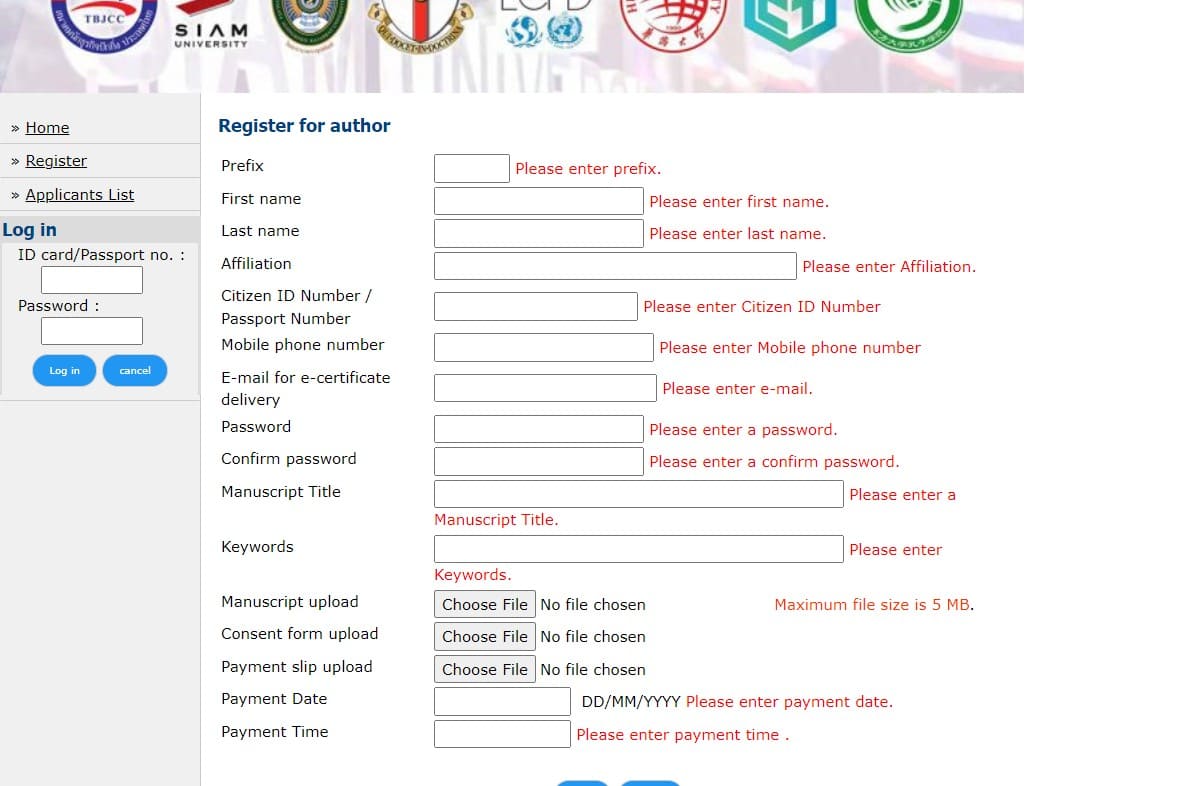 Conference Submit form