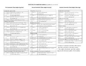TENTATIVE TRI-SEMESTER SCHEDULE (Update 23 June 2022) - ปริญญาโท บัณฑิต ...